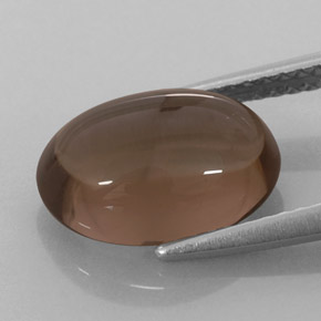 Quarzo fumé naturale marrone da 3,52 ct, taglio ovale, traslucido