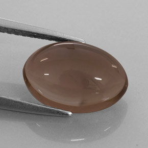 Quarzo fumé naturale marrone da 3,67 ct, taglio ovale, traslucido