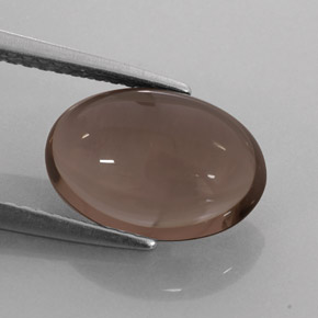Quarzo fumé naturale marrone da 3,17 ct, taglio ovale, traslucido