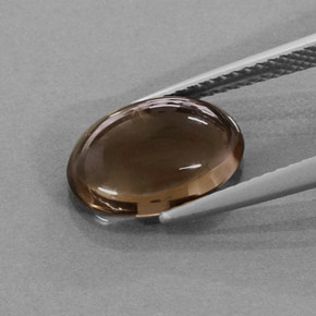 Quarzo fumé naturale marrone da 3,28 ct, taglio ovale, traslucido