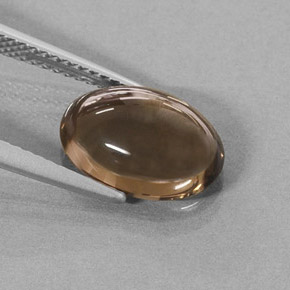 Quarzo fumé naturale marrone da 3,43 ct, taglio ovale, traslucido