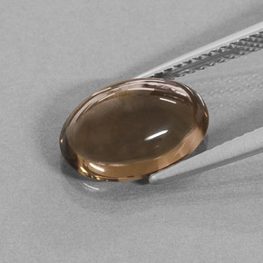 Quarzo fumé naturale marrone da 3,43 ct, taglio ovale, traslucido