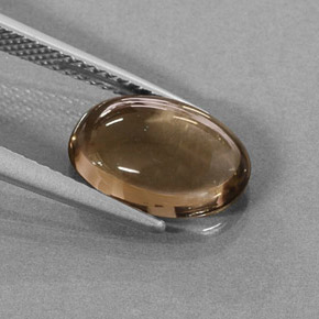 Quarzo fumé naturale marrone da 3,17 ct, taglio ovale, traslucido