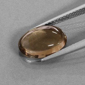 Quarzo fumé naturale marrone da 3,17 ct, taglio ovale, traslucido