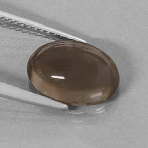 Quarzo fumé naturale marrone da 3,61 ct, taglio ovale, traslucido