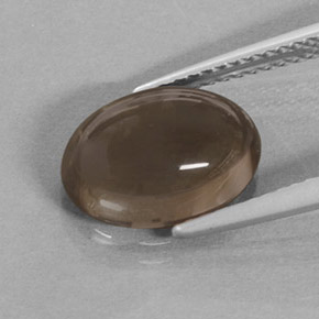 Quarzo fumé naturale marrone da 3,61 ct, taglio ovale, traslucido