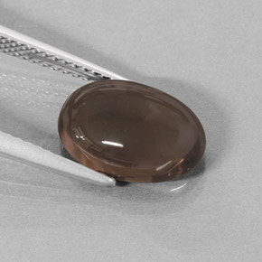 Quarzo fumé naturale marrone da 3,50 ct, taglio ovale, traslucido