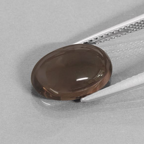 Quarzo fumé naturale marrone da 3,50 ct, taglio ovale, traslucido