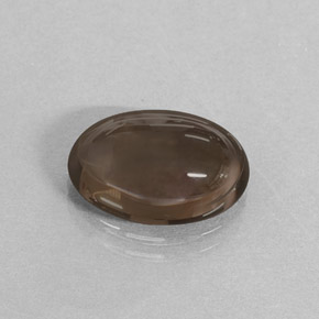 Quarzo fumé naturale marrone da 3,47 ct, taglio ovale, traslucido