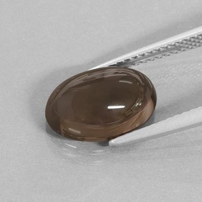 Quarzo fumé naturale marrone da 3,47 ct, taglio ovale, traslucido