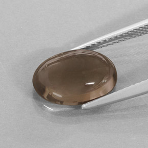 Quarzo fumé naturale marrone da 3,59 ct, taglio ovale, traslucido