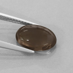 Quarzo fumé naturale marrone da 2,97 ct, taglio ovale, traslucido