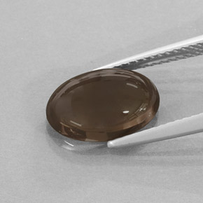 Quarzo fumé naturale marrone da 2,97 ct, taglio ovale, traslucido