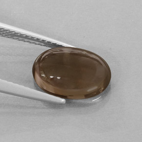 Quarzo fumé naturale marrone da 3,24 ct, taglio ovale, traslucido