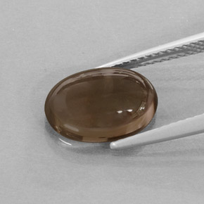 Quarzo fumé naturale marrone da 3,24 ct, taglio ovale, traslucido