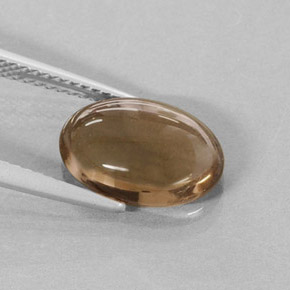 Quarzo fumé naturale marrone da 3,42 ct, taglio ovale, traslucido