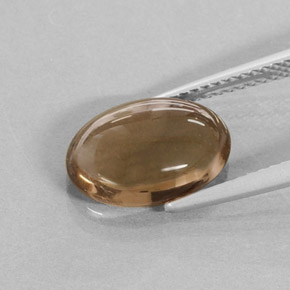 Quarzo fumé naturale marrone da 3,42 ct, taglio ovale, traslucido