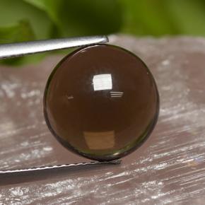 Quarzo fumé naturale marrone da 6,31 ct, taglio rotondo, trasparente