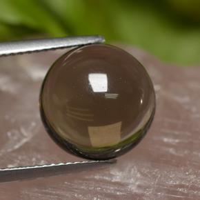 Quarzo fumé naturale marrone da 6,70 ct, taglio rotondo, trasparente