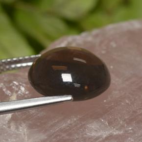 Quarzo fumé naturale marrone da 5,82 ct, taglio rotondo, trasparente