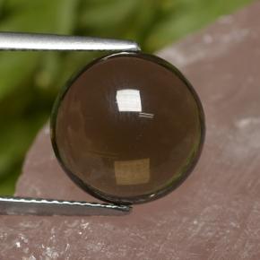 Quarzo fumé naturale marrone da 6,82 ct, taglio rotondo, trasparente