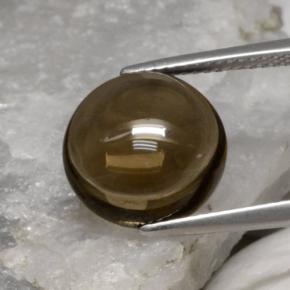 Quarzo fumé naturale marrone da 5,62 ct, taglio rotondo, trasparente