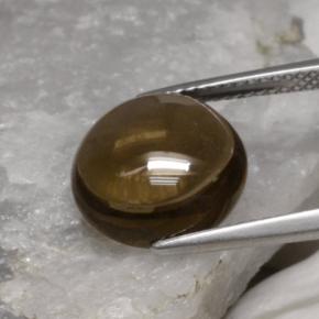 Quarzo fumé naturale marrone da 5,62 ct, taglio rotondo, trasparente