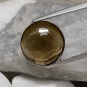 Quarzo fumé naturale marrone da 5,78 ct, taglio rotondo, trasparente