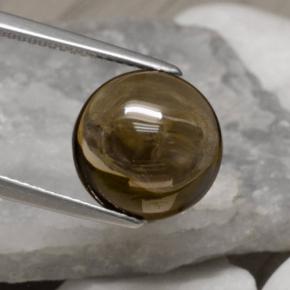 Quarzo fumé naturale marrone da 5,78 ct, taglio rotondo, trasparente