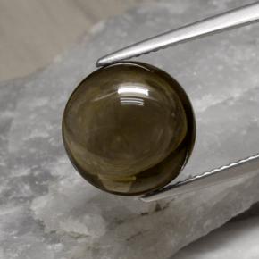 Quarzo fumé naturale marrone da 6,79 ct, taglio rotondo, trasparente