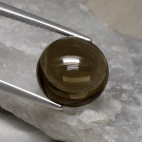 Quarzo fumé naturale marrone da 6,79 ct, taglio rotondo, trasparente