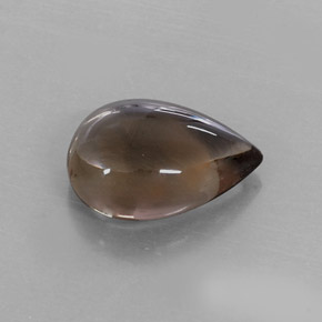 Quarzo fumé naturale marrone da 7,79 ct, taglio a pera, trasparente
