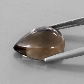 Quarzo fumé naturale marrone da 7,79 ct, taglio a pera, trasparente