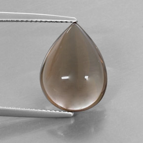 Quarzo fumé naturale marrone da 8,58 ct, taglio a pera, trasparente