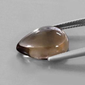 Quarzo fumé naturale marrone da 8,58 ct, taglio a pera, trasparente
