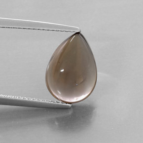 Quarzo fumé naturale marrone da 4,55 ct, taglio a pera, trasparente