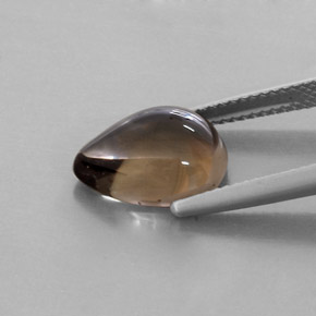 Quarzo fumé naturale marrone da 4,55 ct, taglio a pera, trasparente