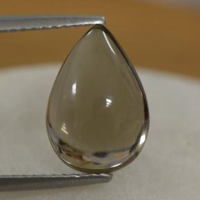 Quarzo fumé naturale marrone da 4,19 ct, taglio a pera, trasparente