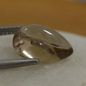 Quarzo fumé naturale marrone da 4,19 ct, taglio a pera, trasparente