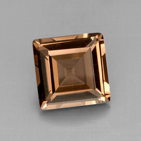 Quarzo fumé naturale marrone da 4,21 ct, quadrato, VS