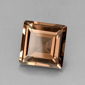 Quarzo fumé naturale marrone da 4,21 ct, quadrato, VS