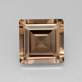 Quarzo fumé naturale marrone da 4,06 ct, quadrato, VVS-VS