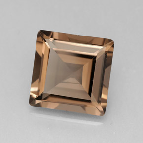 Quarzo fumé naturale marrone da 4,06 ct, quadrato, VVS-VS