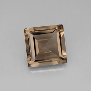 Quarzo fumé naturale marrone da 4,16 ct, quadrato, VVS-VS