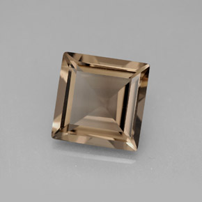 Quarzo fumé naturale marrone da 4,16 ct, quadrato, VVS-VS