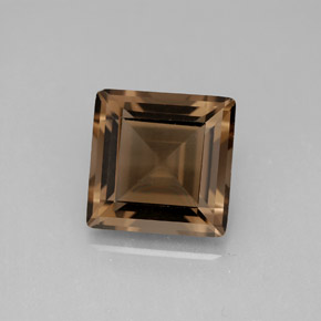 Quarzo fumé naturale marrone da 4,28 ct, quadrato, VVS-VS