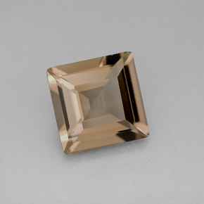 Quarzo fumé naturale marrone da 3,61 ct, quadrato, VVS-VS