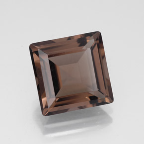 Quarzo fumé naturale marrone da 4,15 ct, quadrato, VVS