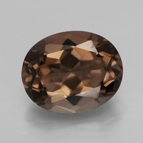 Quarzo fumé naturale marrone da 2,41 ct, taglio ovale, VVS