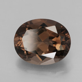Quarzo fumé naturale marrone da 2,41 ct, taglio ovale, VVS